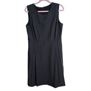 Talbots Classic Career Wear Grey Sleeveless Wool Sheath Dress Size 12